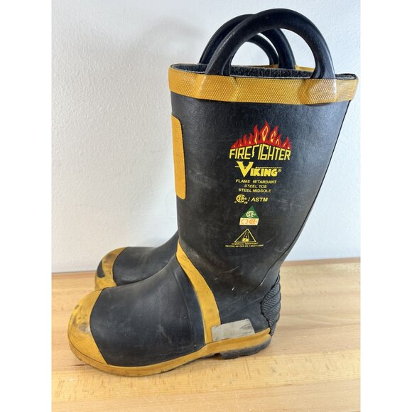 Viking Men's 14” Felt Lined Firefighter/EMS Steel Toe Rubber Boots Size 9 M - Picture 9 of 12